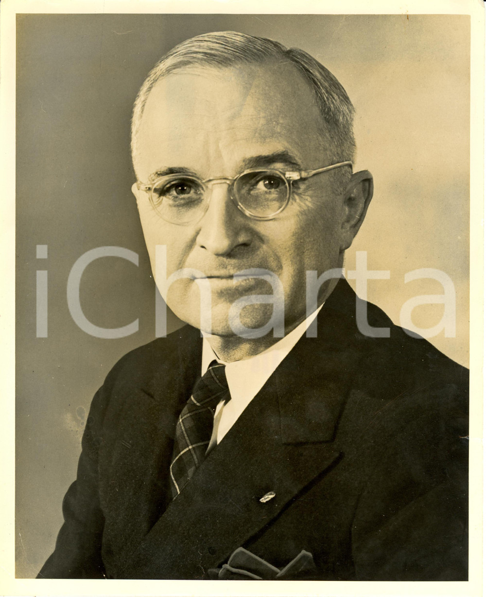 Fotografia d epoca originale 1948 USA Harry TRUMAN President candidate Democratic Party for reelection Photo 1
