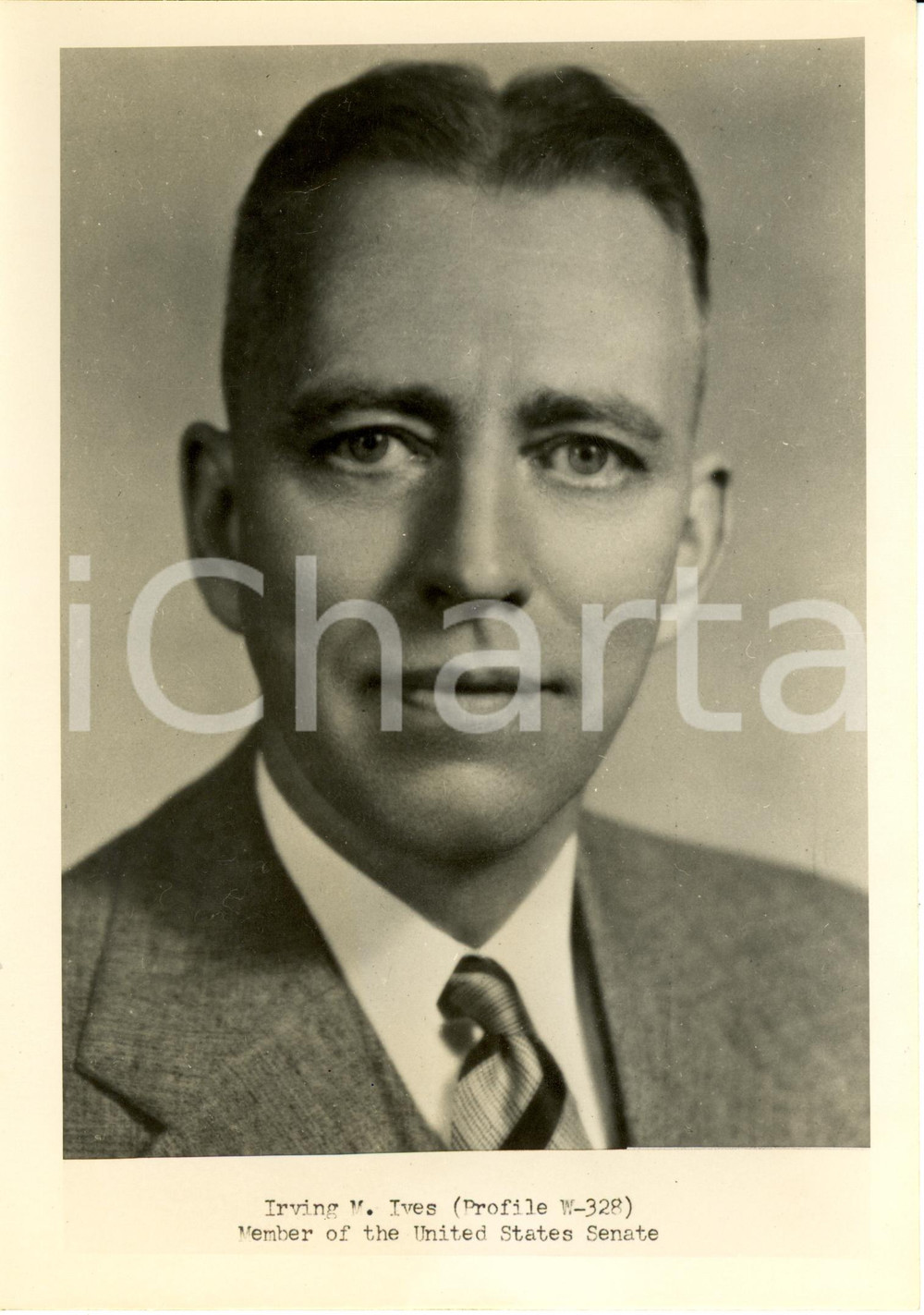 Fotografia d epoca originale 1950 ca USA Irving MCNEIL IVES Republican Senator from NEW YORK Photograph 1