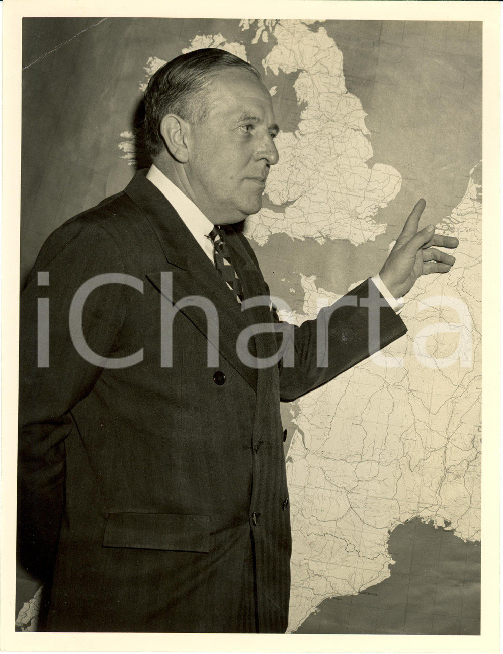 Fotografia d epoca originale 1949 USA Paul HOFFMAN Administrator of ECA Marshall Plan Photograph 1
