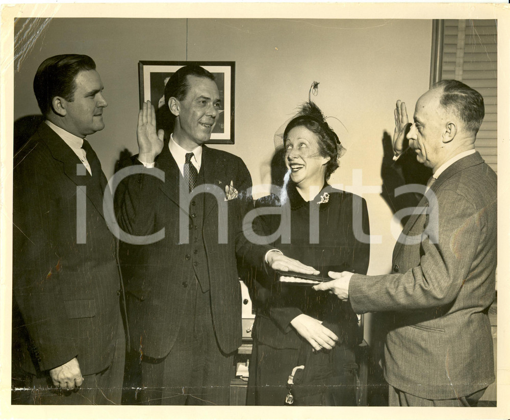 Fotografia d epoca originale 1949 WASHINGTON George VENABLE ALLEN Ambassador to YUGOSLAVIA DAMAGED Photo 1