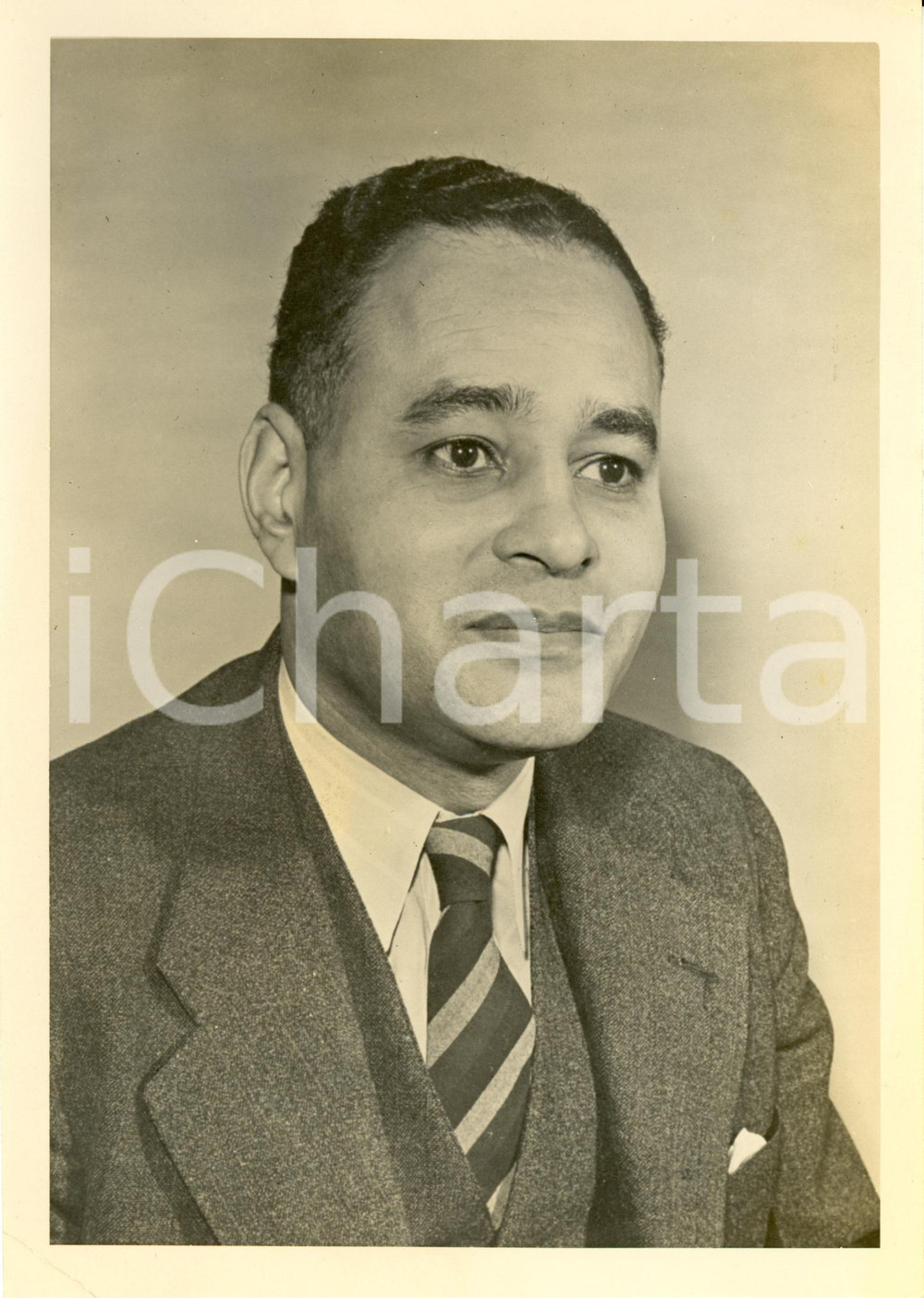 Fotografia d epoca originale 1950 ca USA? Ralph JOHNSON BUNCHE United Nations Mediator for PALESTINE Photo 1
