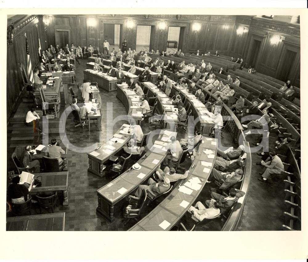 Fotografia d epoca originale 1950 ca OHIO USA CLEVELAND CITY COUNCIL held in the Council chambers Photo 1