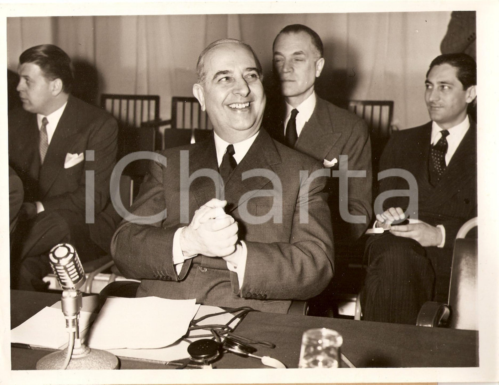 Fotografia d epoca originale 1952 PARIS Consiglio NATO Alberto ROSSI LONGHI Delegato italiano Fotografia 1