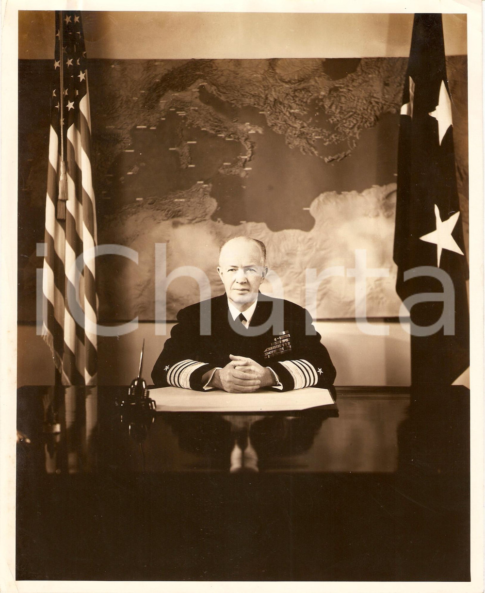 Fotografia d epoca originale 1950 ca USA Admiral Robert CARNEY Commanderinchief NATO Forces Southern europe 1