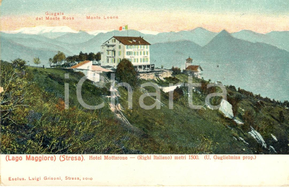 Cartolina originale da collezione 1940 ca STRESA VB Veduta dell Hotel MOTTARONE e MONTI Cartolina postale FP NV 1