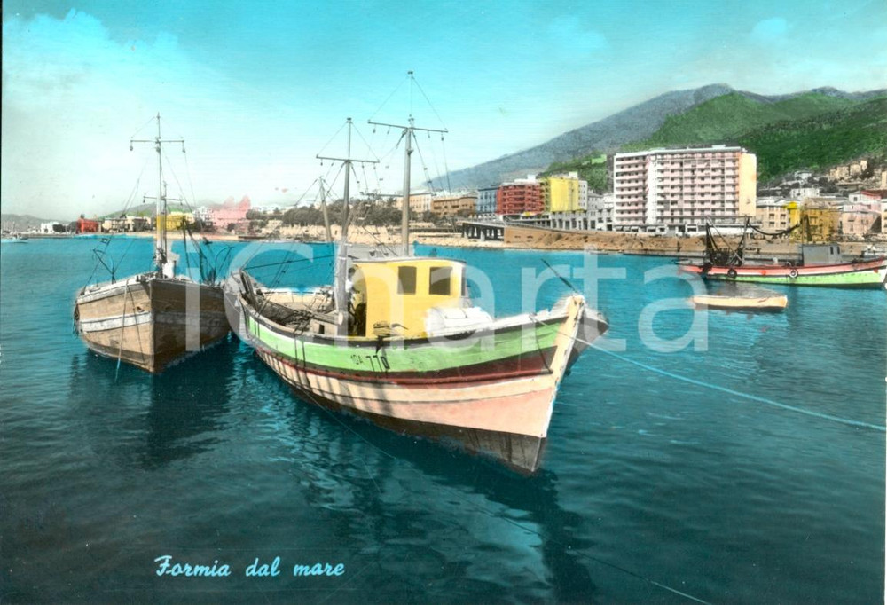Cartolina originale da collezione 1966 FORMIA LT Veduta della cittÃ  dal mare Cartolina ANIMATA FG VG 1