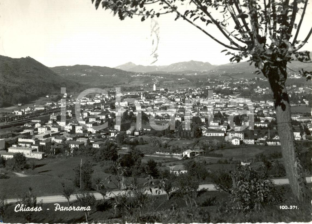 Cartolina originale da collezione 1955 CHIASSO SVIZZERA Panorama generale Cartolina postale FG VG 1