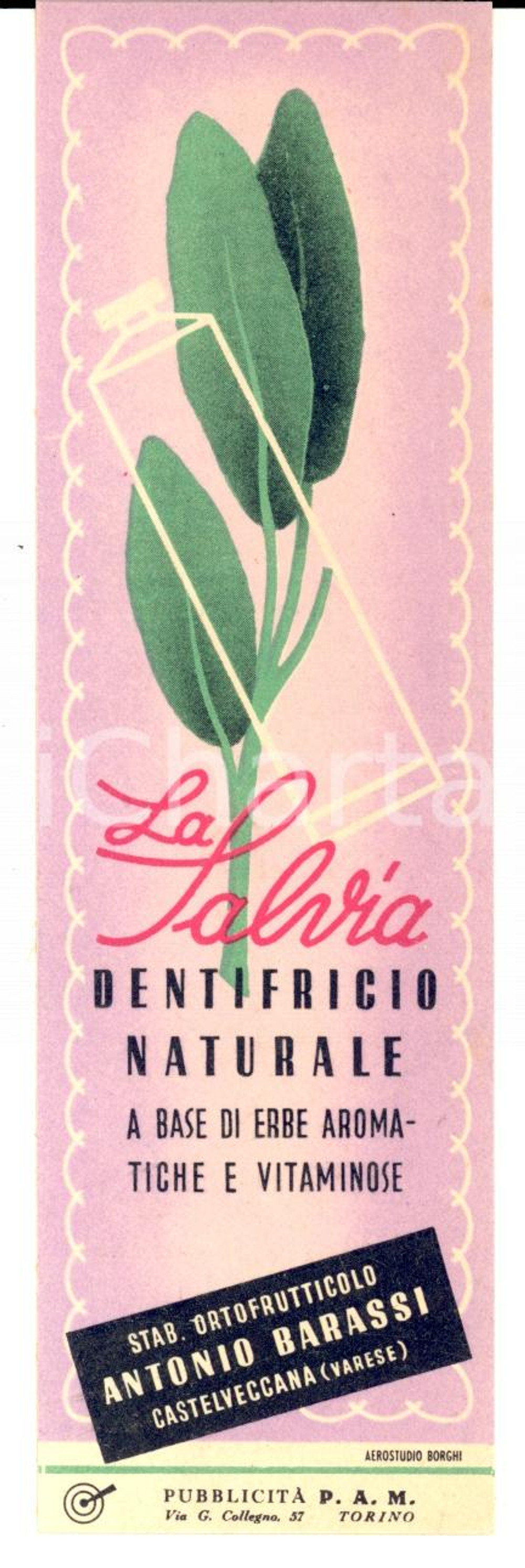 Oggetto da collezione cartaceo 1940 ca MILANO Segnalibro BALDINI & CASTOLDI PubblicitÃ  Antonio BARASSI 1