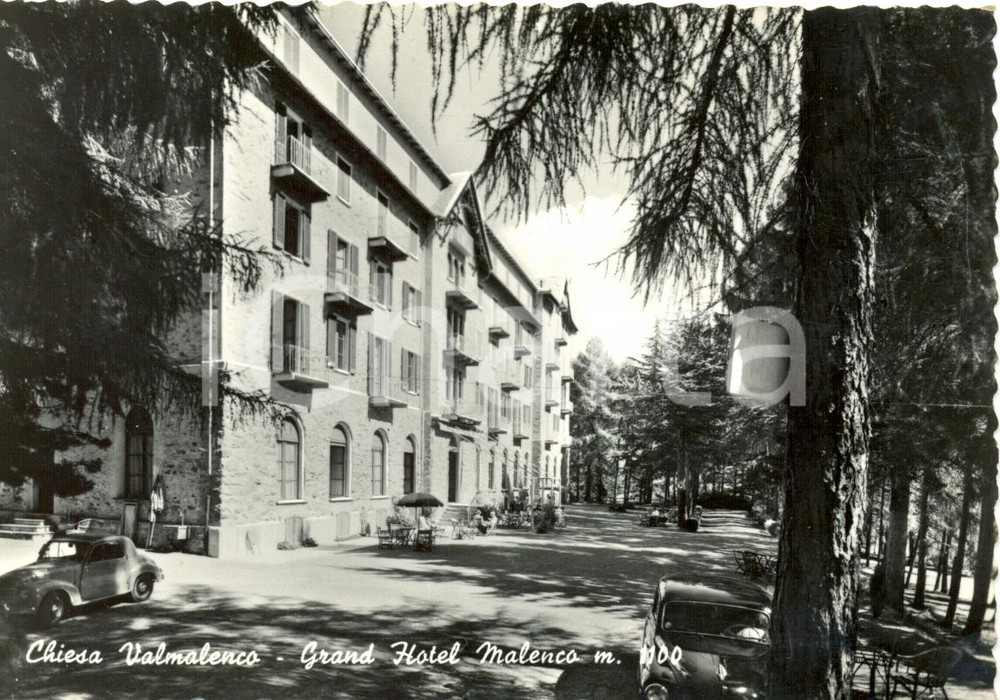 Cartolina originale da collezione 1960 CHIESA VALMALENCO SO Hotel Malenco I due laghi Cartolina animata FG VG 1