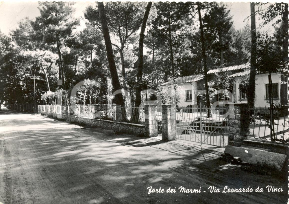 Cartolina originale da collezione 1954 FORTE DEI MARMI LU Via Leonardo da Vinci Cartolina Postale FG VG 1