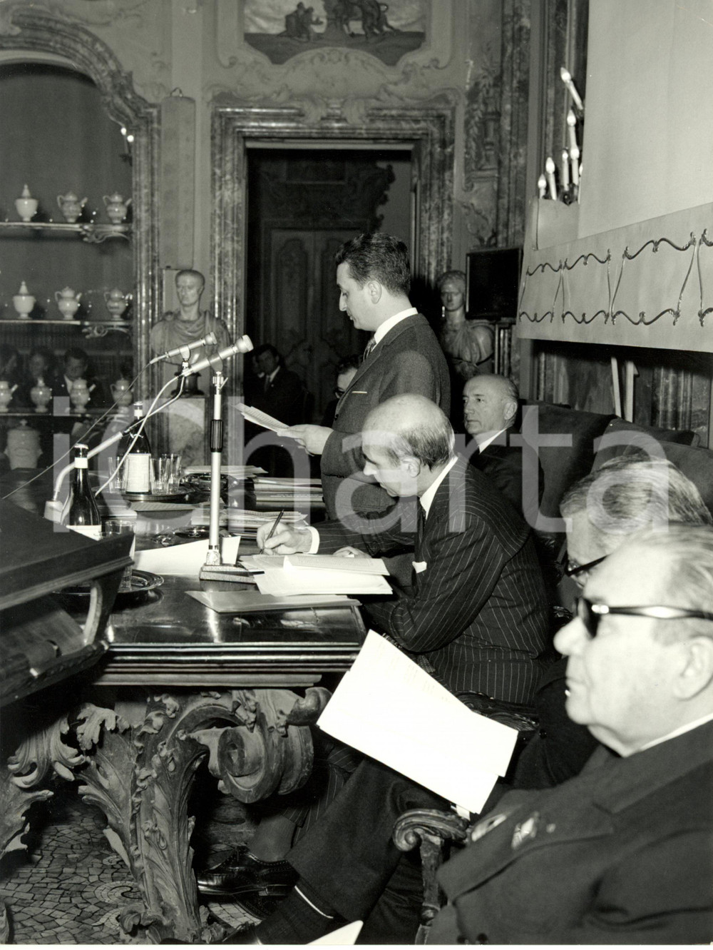 Fotografia d epoca originale 1969 MILANO Fondazione CARLO ERBA Convegno INISM Scorcio dei relatori Fotografia 1