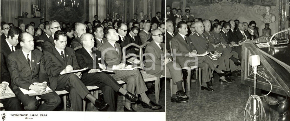 Fotografia d epoca originale 1969 MILANO Fondazione CARLO ERBA Convegno INISM Uditorio nella sala FOTO DOPPIA 1