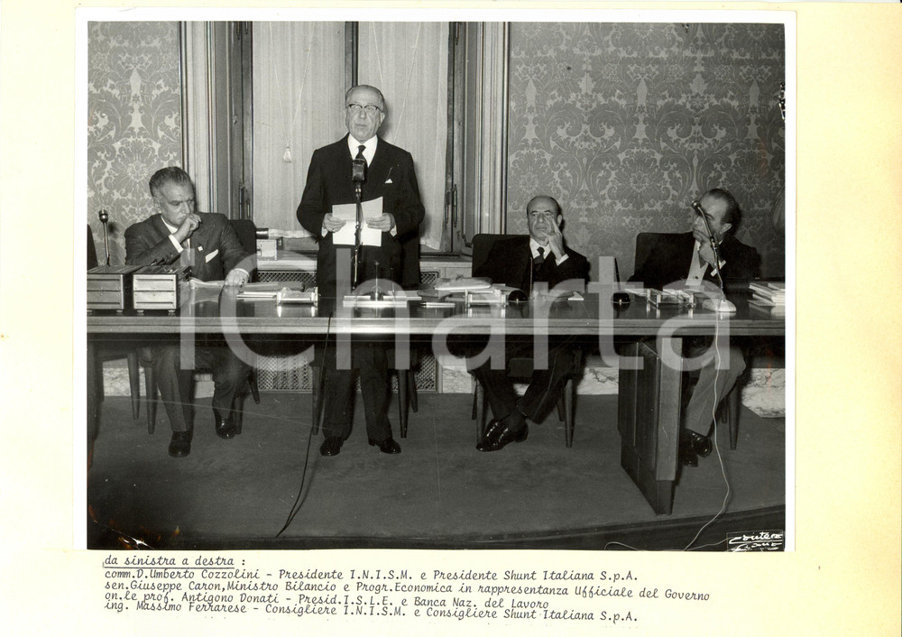 Fotografia d epoca originale 1969 ROMA Convegno ISLE  Umberto CUZZOLINI INISM e Antigono DONATI Fotografia 1