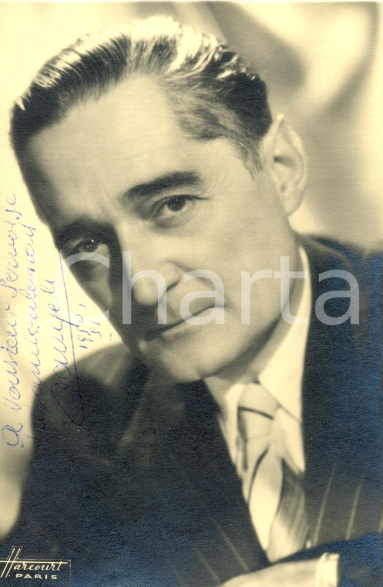Autografo originale 1950 AndrÃ© BAUGE  Baritono e librettista Fotografia con AUTOGRAFO 1