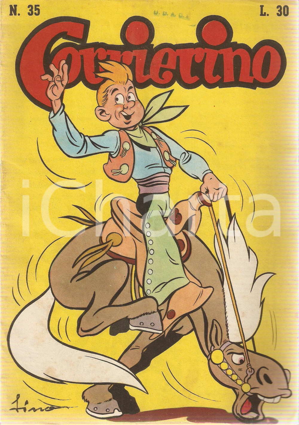 Giornale, rivista storica 1954 CORRIERINO Numero 35 Racconto di Valentina SEGANTI PAGANI Edizione GARZANTI 1