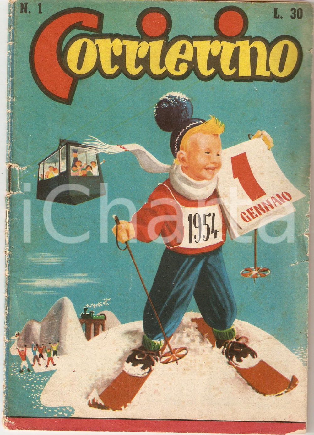Giornale, rivista storica 1954 CORRIERINO Numero 1 Racconto di Mario PUCCI Rivista Edizione GARZANTI 1