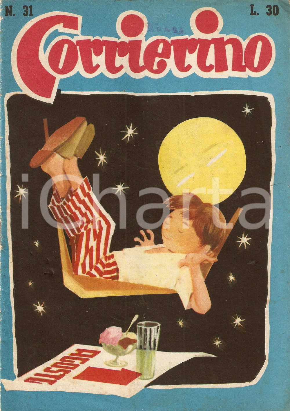 Giornale, rivista storica 1954 CORRIERINO Numero 31 Racconto di Carla DI FELINO Rivista Edizione GARZANTI 1
