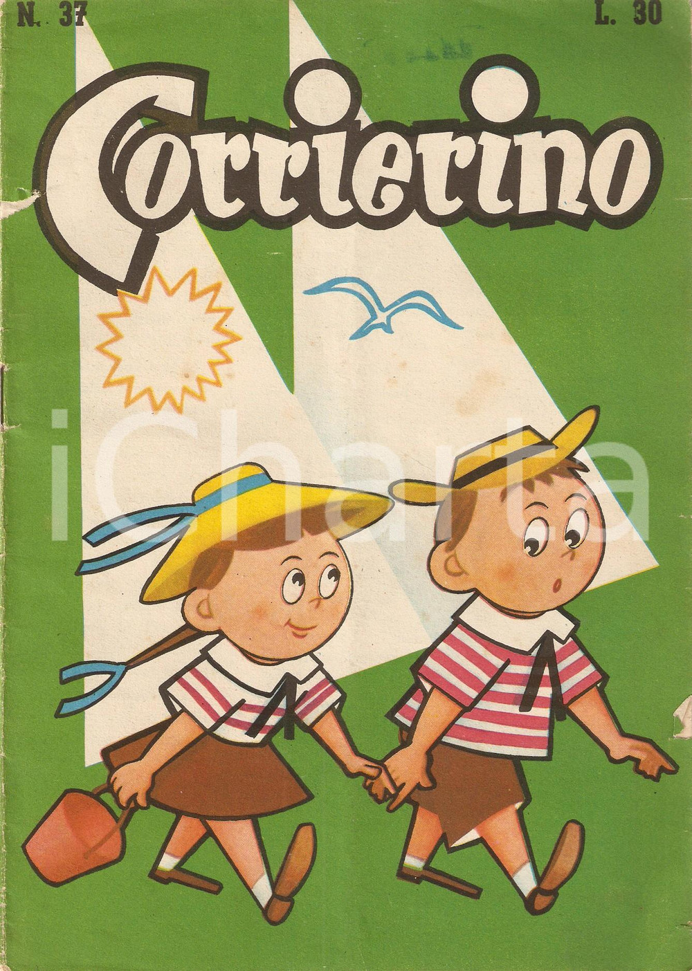 Giornale, rivista storica 1954 CORRIERINO Numero 37 Racconto di Giulia CONTI Rivista Edizione GARZANTI 1