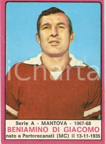 Oggetto da collezione cartaceo PANINI CALCIATORI 1967  1968 Figurina Beniamino DI GIACOMO Serie A MANTOVA 1