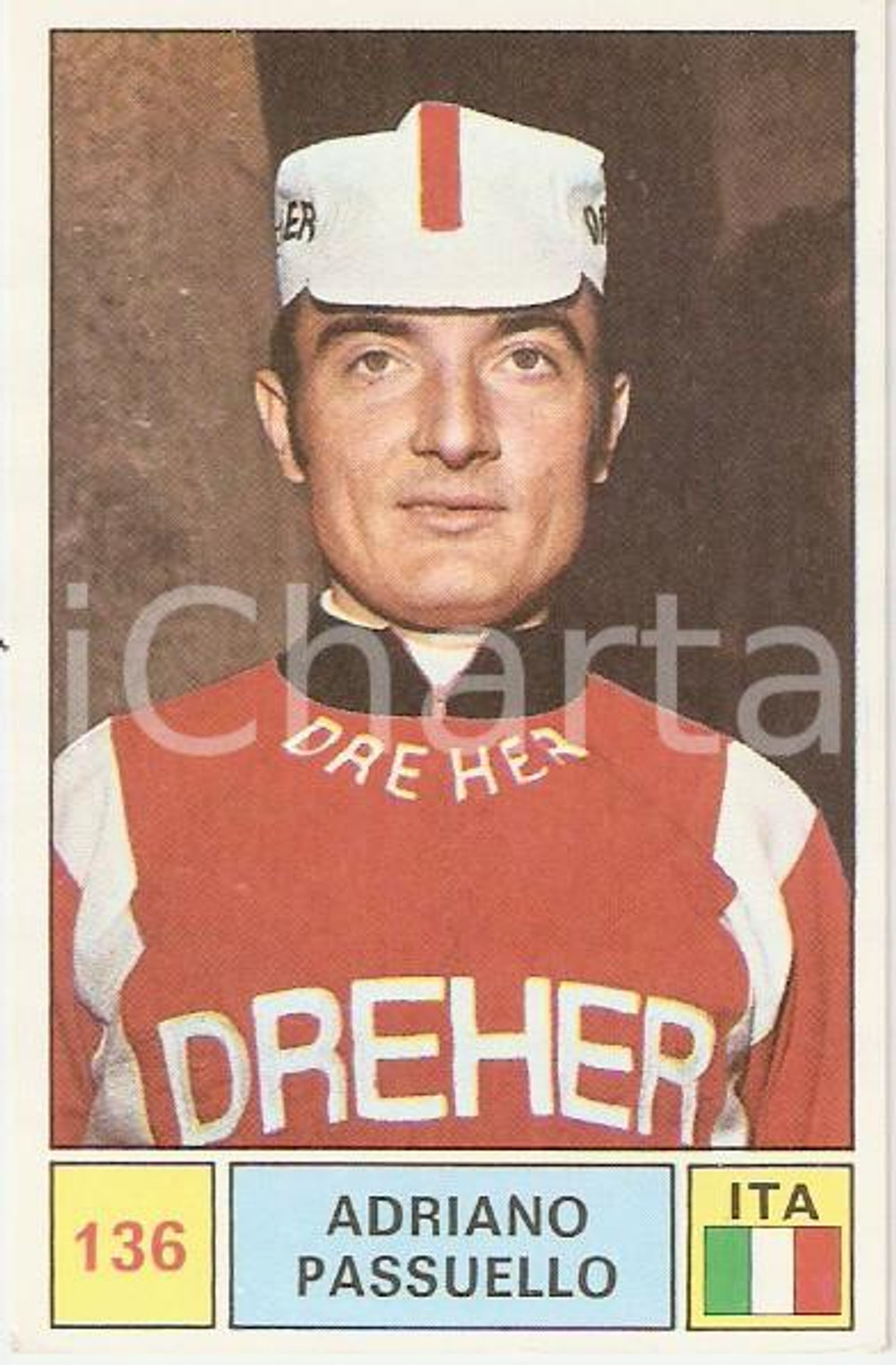 Oggetto da collezione cartaceo PANINI  SPRINT 1971 Figurina Adriano PASSUELLO n.136 Ciclismo Sponsor DREHER 1 1