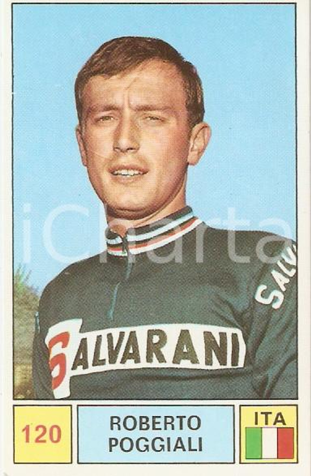 Oggetto da collezione cartaceo PANINI  SPRINT 1971 Figurina Roberto POGGIALI n. 120 Ciclismo Sponsor SALVARANI 1