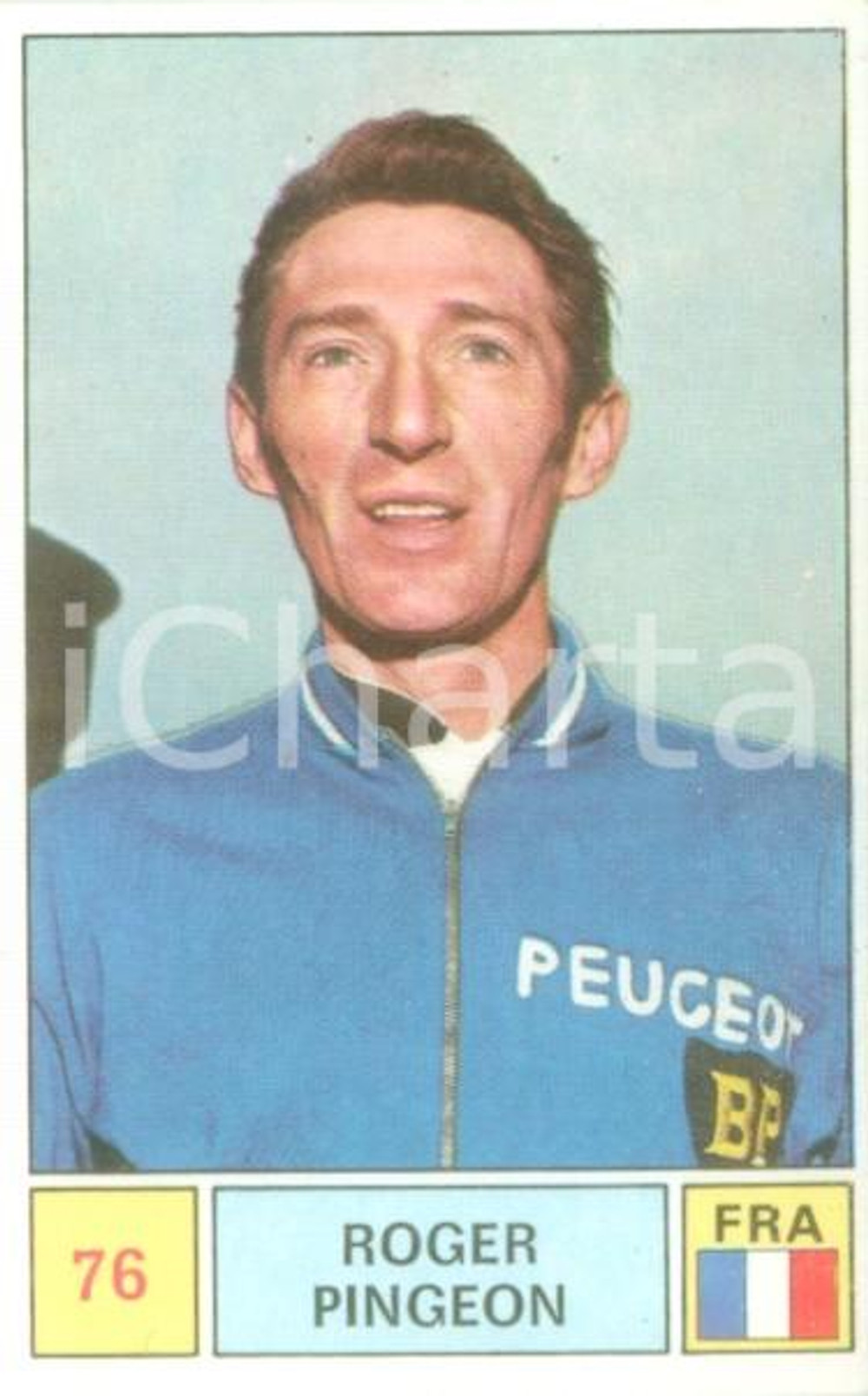 Oggetto da collezione cartaceo PANINI SPRINT 1971 Figurina valida Roger PINGEON n 76 Ciclismo Sponsor PEUGEOT 2 1
