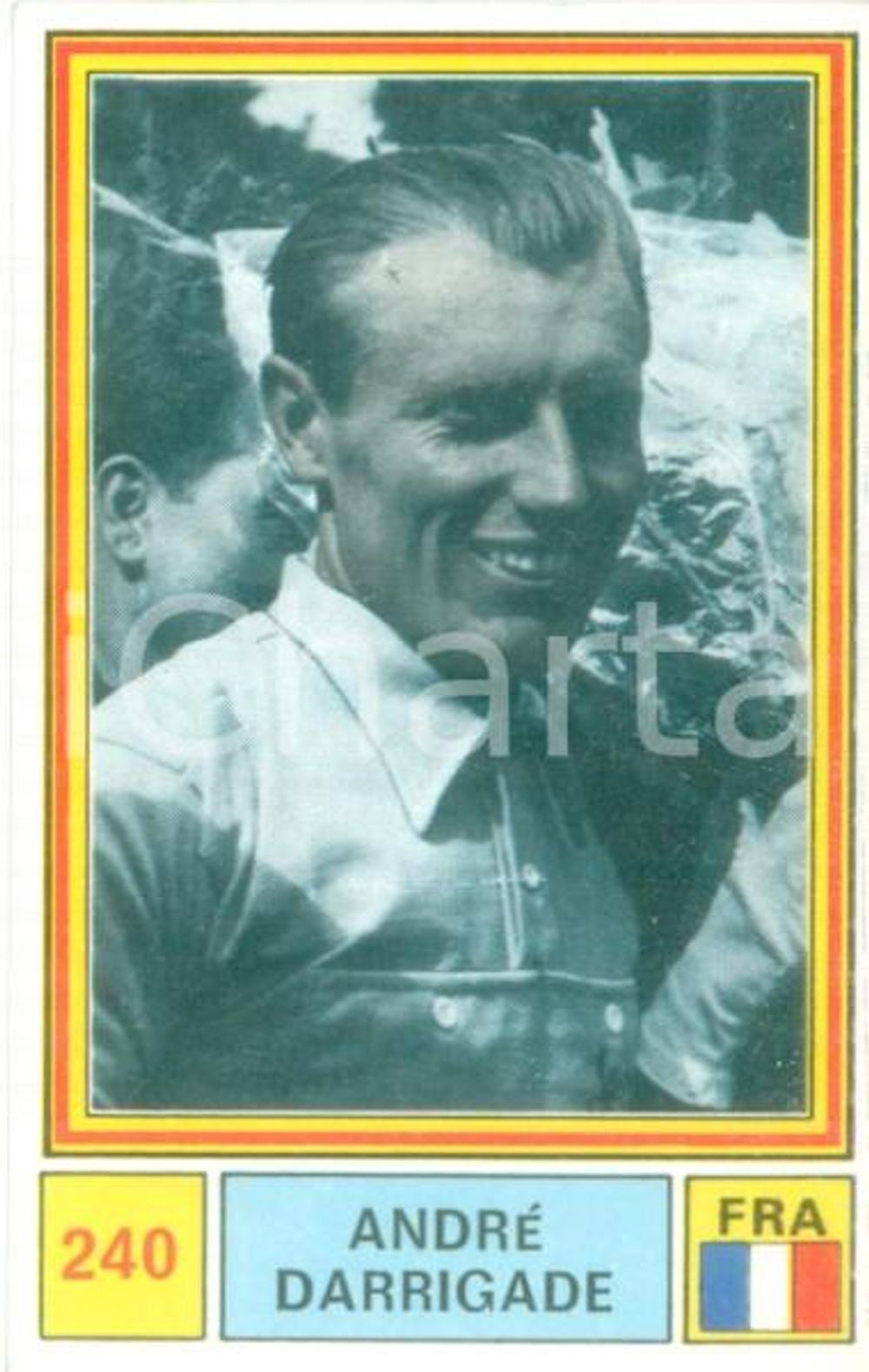 Oggetto da collezione cartaceo PANINI  SPRINT 1971 Figurina AndrÃ© DARRIGADE n. 240 Ciclismo FRANCIA 1