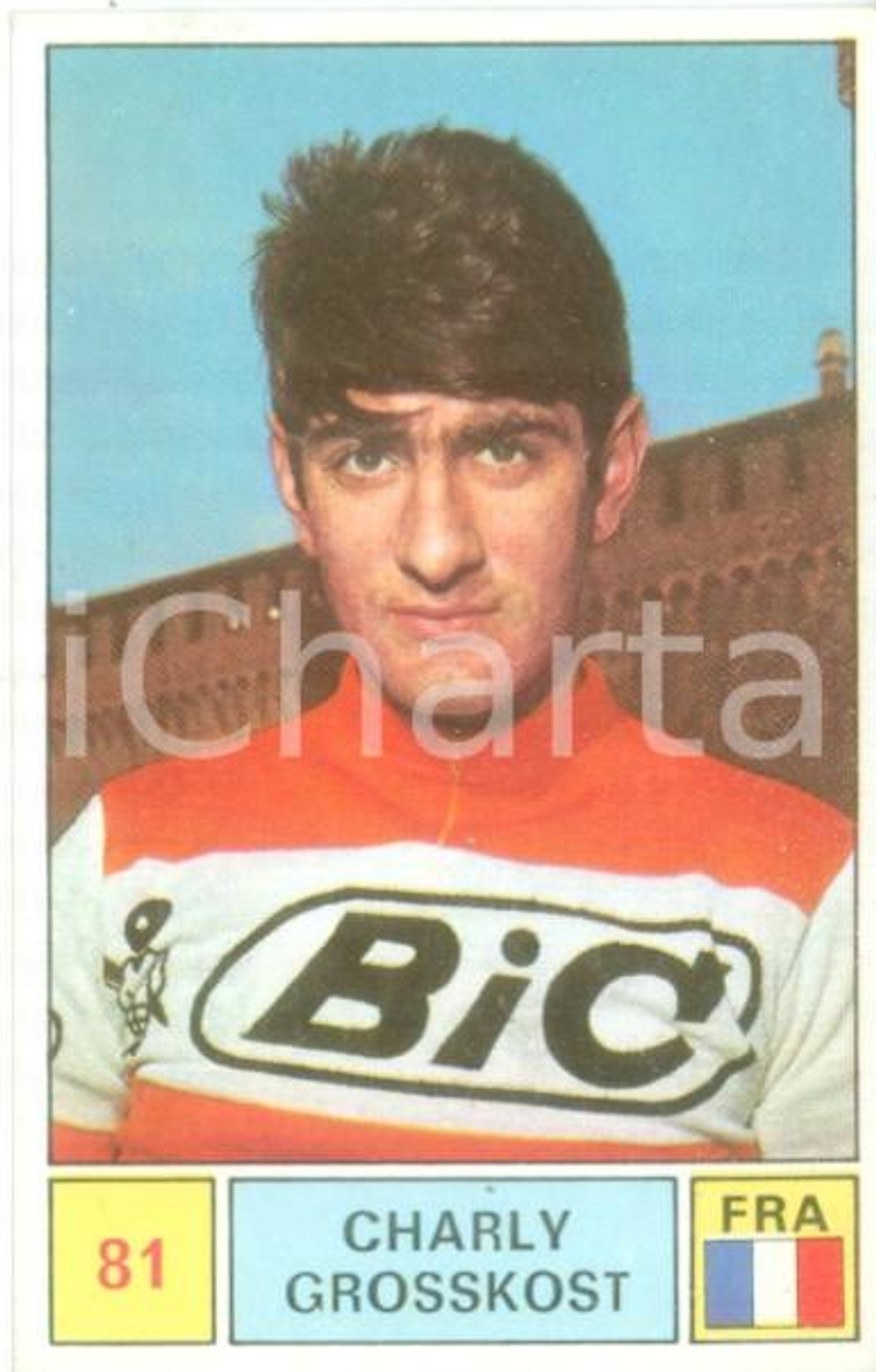 Oggetto da collezione cartaceo PANINI  SPRINT 1971 Figurina Charly GROSSKOST n 81 Ciclismo Sponsor BIC 1