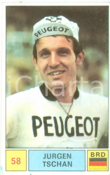 Oggetto da collezione cartaceo PANINI  SPRINT 1971 Figurina Jurgen TSCHAN n. 58 Ciclismo Sponsor PEUGEOT 1