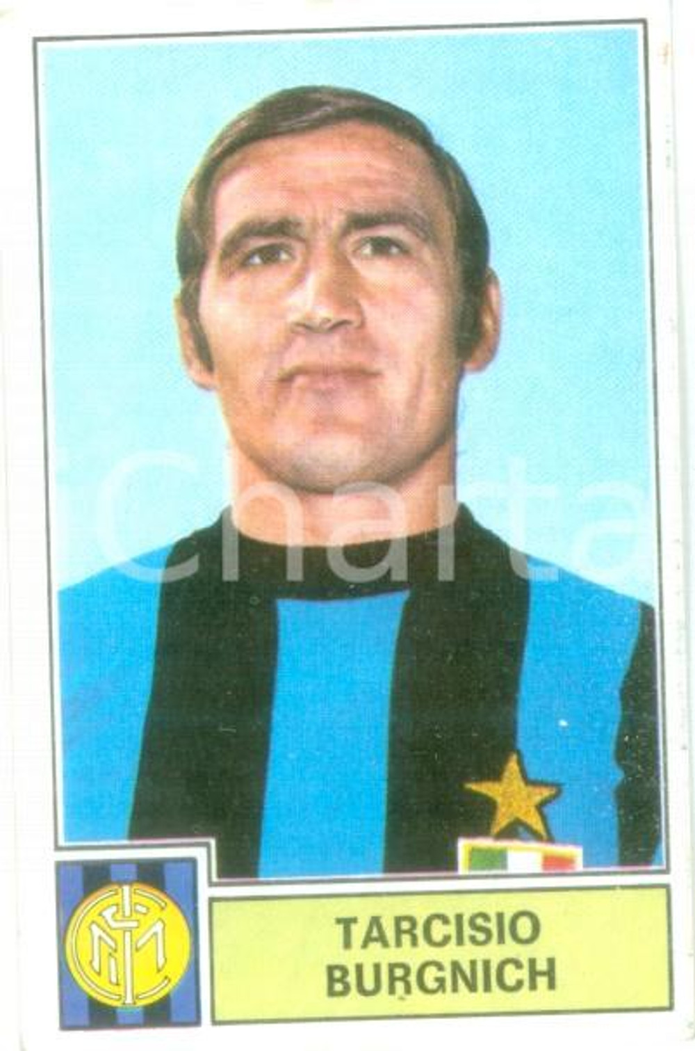 Oggetto da collezione cartaceo PANINI  CALCIATORI 1971  1972 Figurina Tarcisio BURGNICH Serie A INTER 1