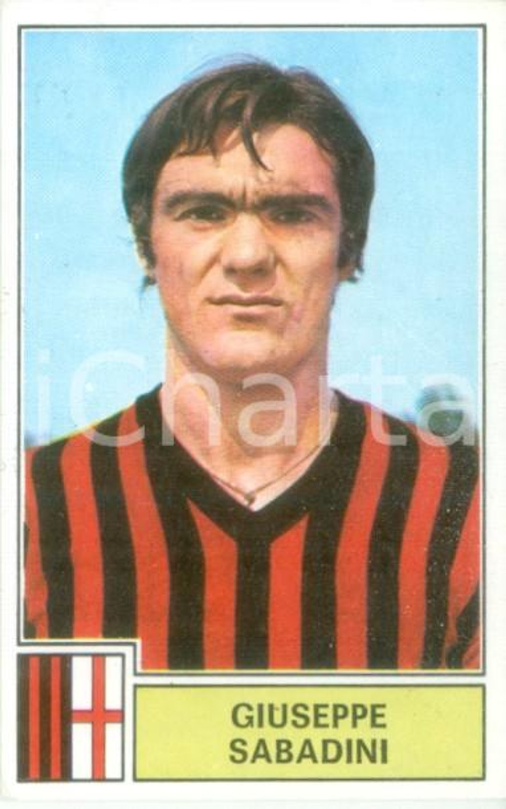Oggetto da collezione cartaceo PANINI  CALCIATORI 1971  1972 Figurina Giuseppe SABADINI Serie A MILAN 1