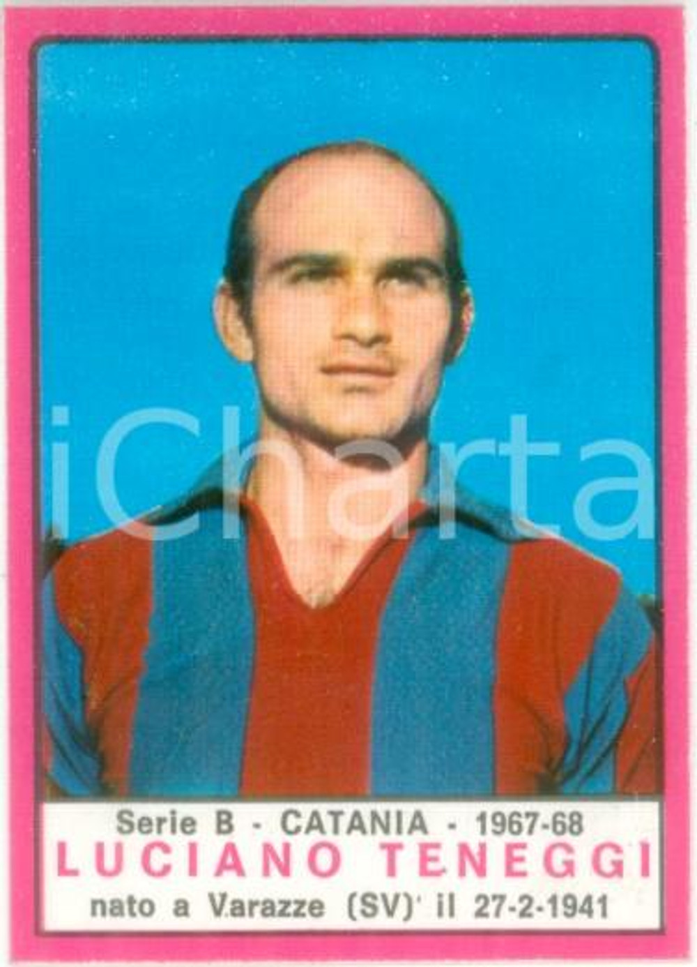 Oggetto da collezione cartaceo PANINI  CALCIATORI 19671968 Figurina Luciano TENEGGI Serie B CATANIA 1