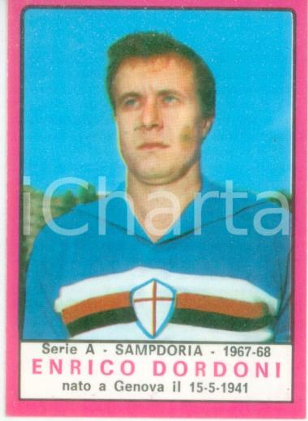 Oggetto da collezione cartaceo PANINI  CALCIATORI 1967  1968 Figurina Enrico DORDONI Serie A SAMPDORIA 1