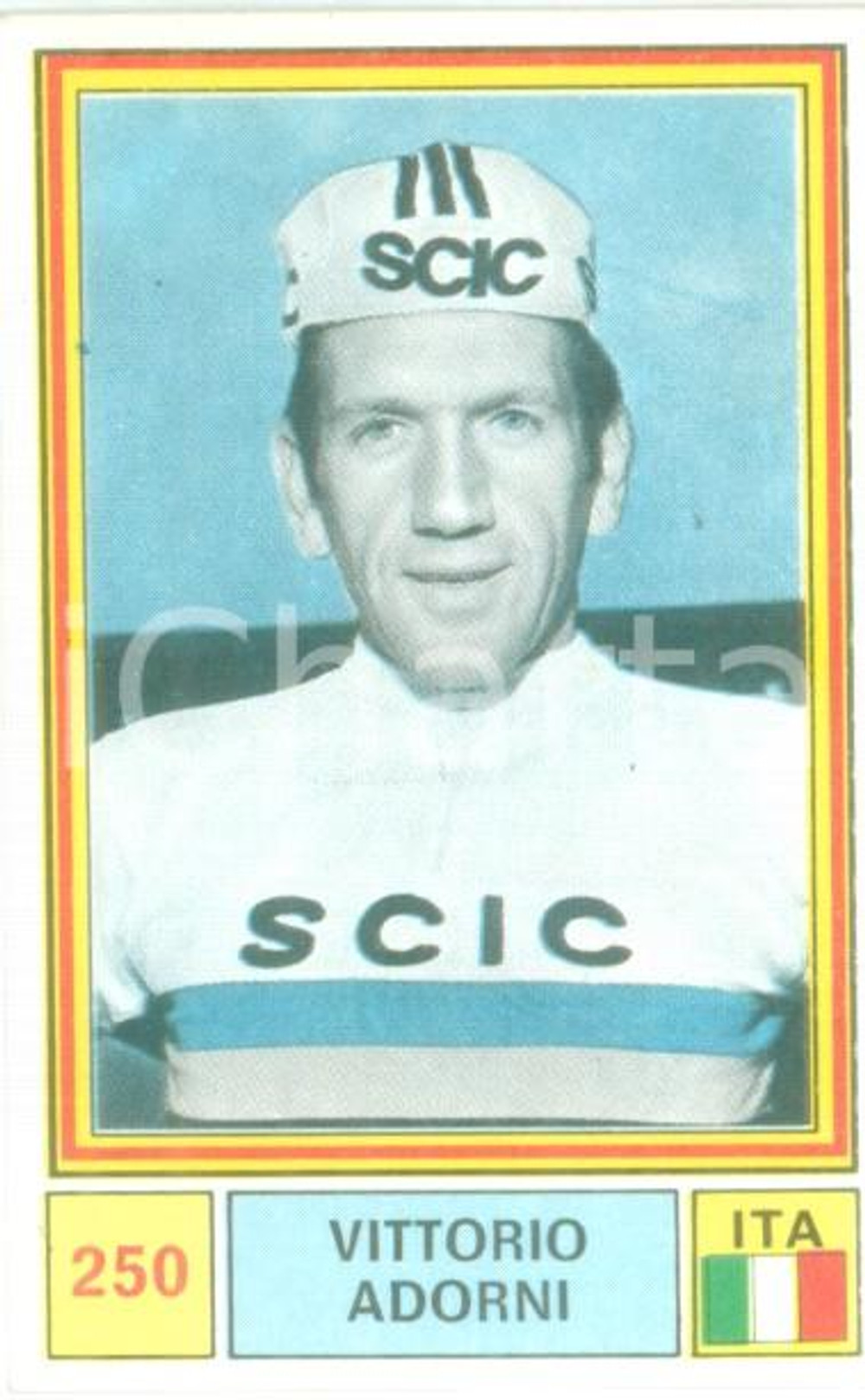Oggetto da collezione cartaceo PANINI  SPRINT 1971 Figurina Vittorio ADORNI n. 250 Ciclismo Sponsor SCIC 1