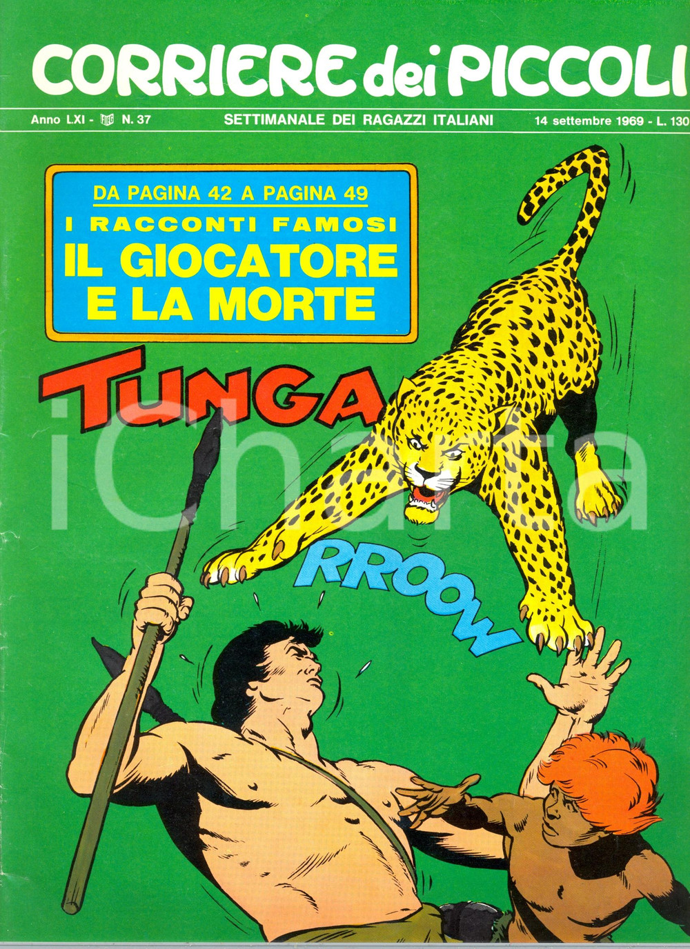 Giornale, rivista storica 1969 CORRIERE DEI PICCOLI   Dino BATTAGLIA Il giocatore e la morte Rivista 1