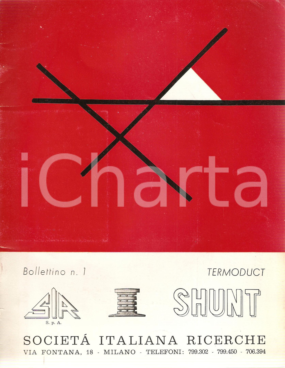 Libro, pubblicazione d epoca 1970 ca MILANO Società Italiana Ricerche Bollettino n.1 Camino TERMODUCT SHUNT 1