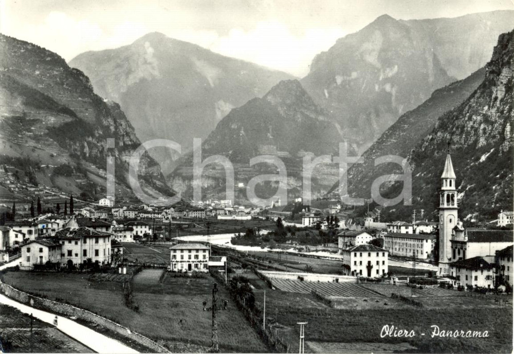 Cartolina originale da collezione 1955 VALSTAGNA VI Panorama della frazione OLIERO Cartolina postale FG VG 1