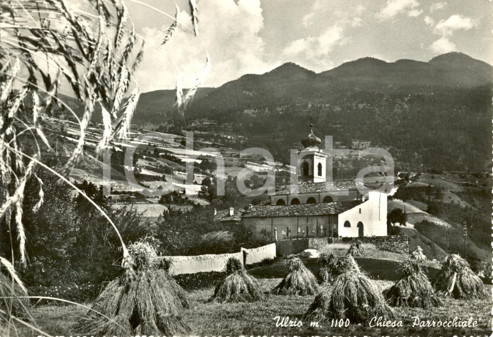 Cartolina originale da collezione 1954 ULZIO TO Panorama  Chiesa Parrocchiale  COVONI Cartolina postale FG VG 1