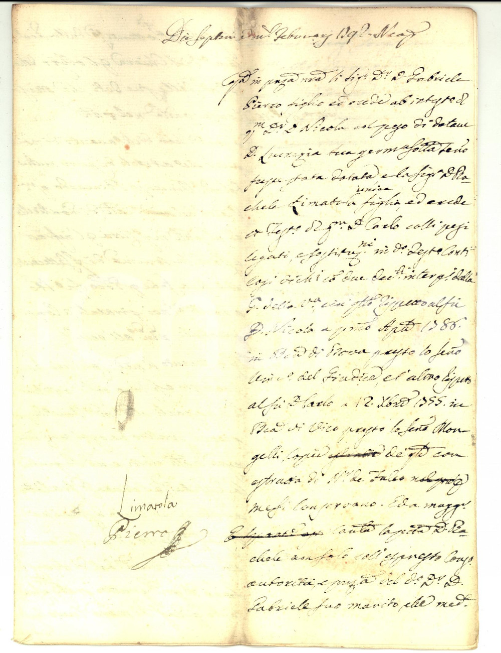 Documento originale, autentico 1792 NAPOLI Prestito di Vincenzo RICCARDO ai coniugi Rachele e Gabriele PIERRO 1
