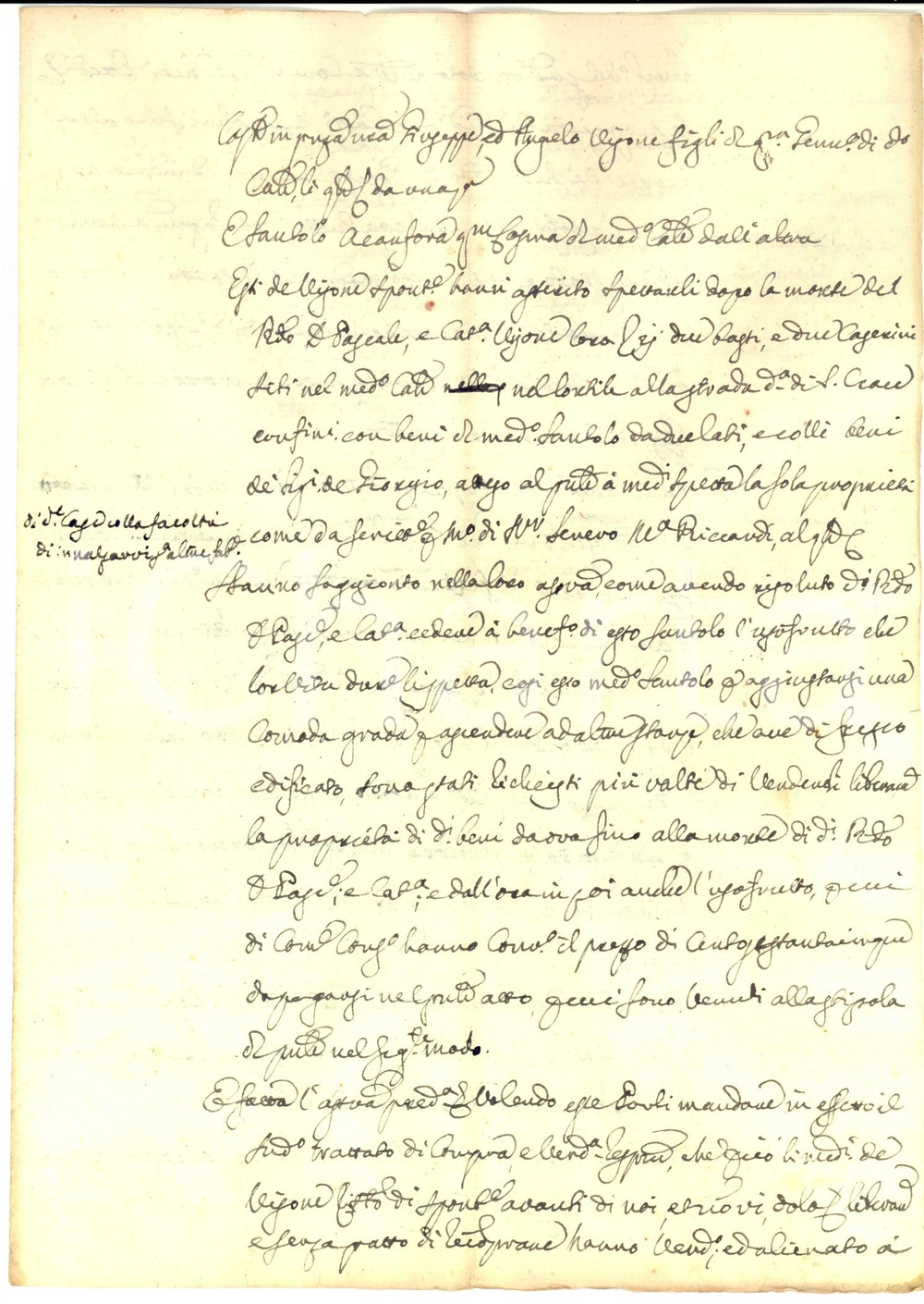 Documento originale, autentico 1792 NAPOLI Santolo ACANFORA ottiene usufrutto su casa SANTA CROCE Documento 1