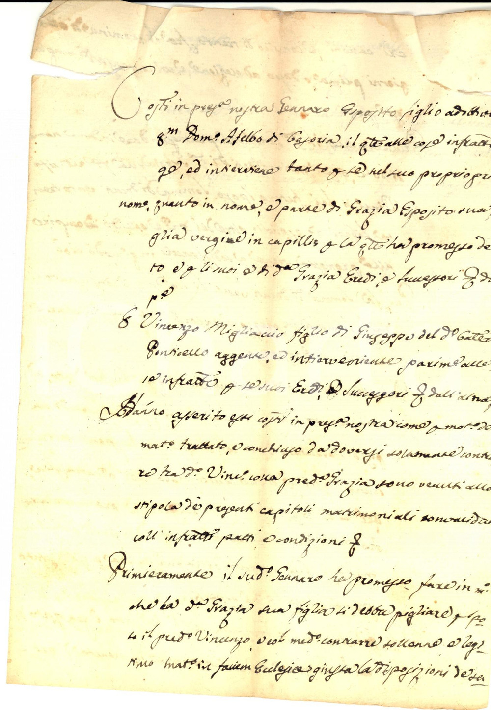 Documento originale, autentico 1789 CASORIA NA Contratto matrimonio e dote di Grazia ESPOSITO DANNEGGIATO 1