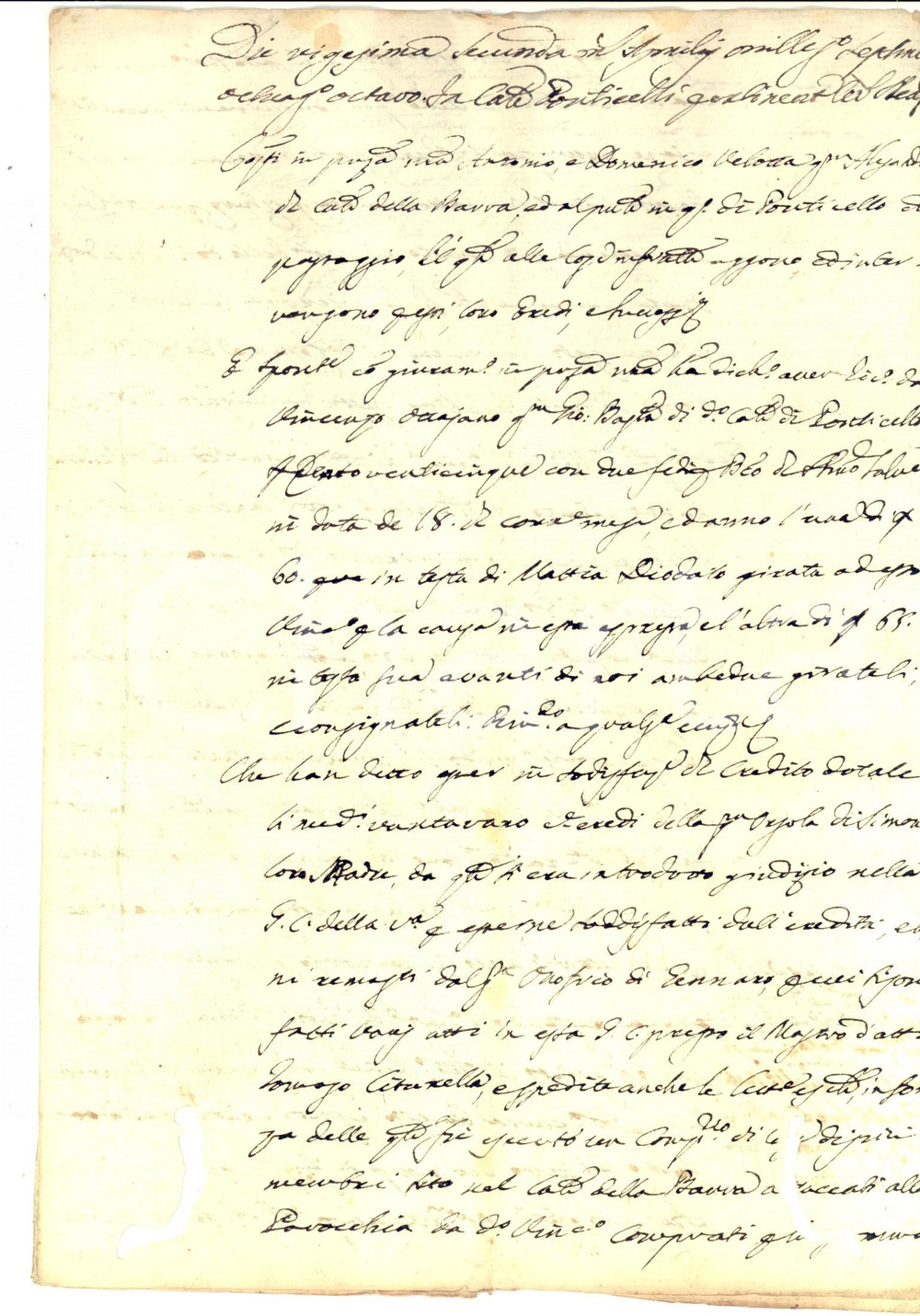 Documento originale, autentico 1788 NAPOLI Cessione di ragioni Antonio e Domenico VELOTTA eredi DI SIMONE 1
