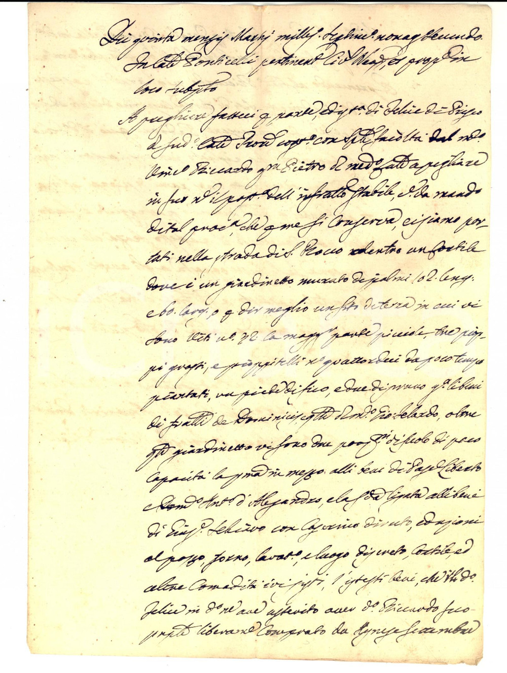 Documento originale, autentico 1792 NAPOLI PONTICELLI Vincenzo RICCARDO immesso in una proprietÃ  rurale 1
