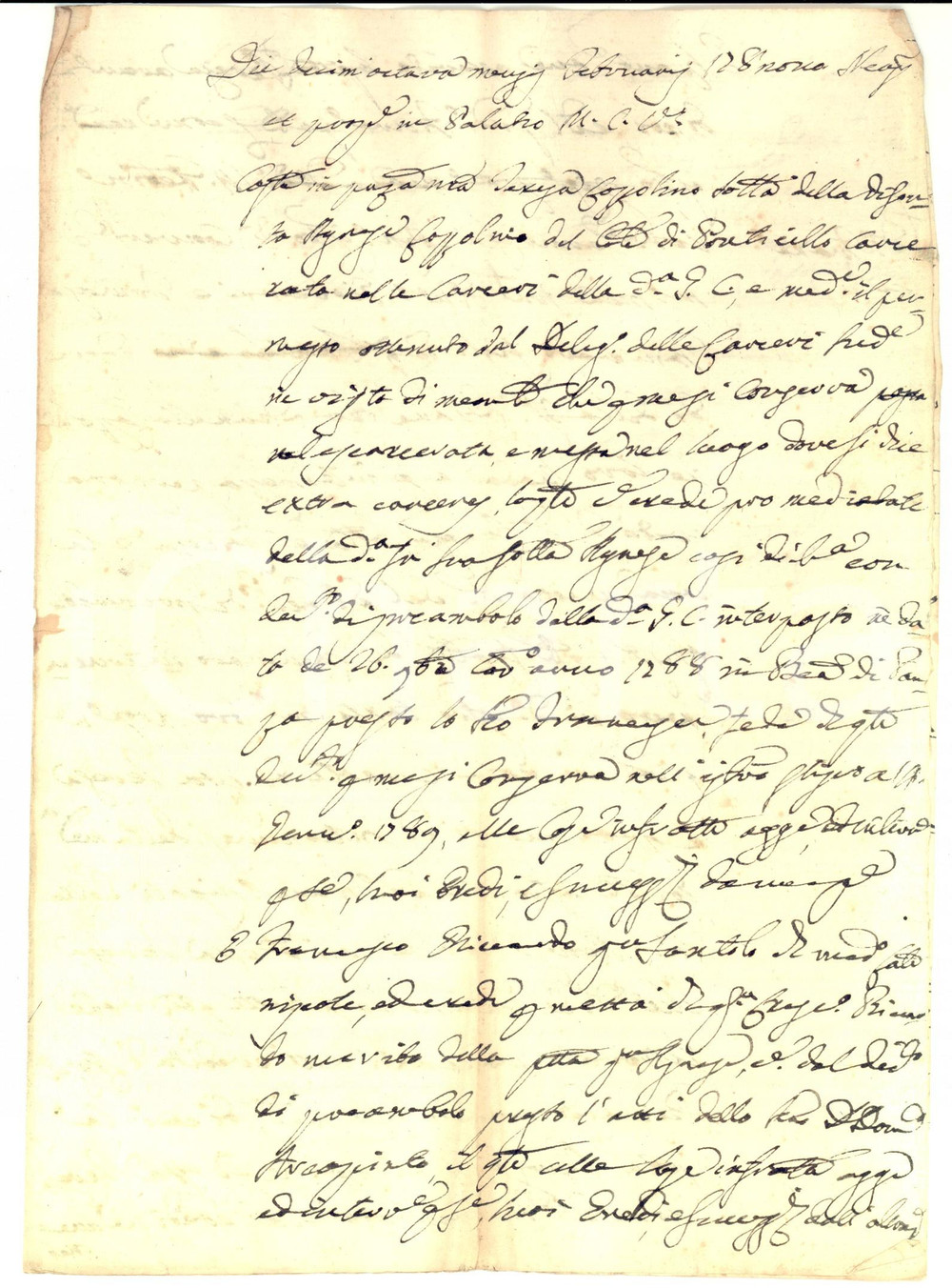 Documento originale, autentico 1789 NAPOLI PONTICELLI Contratto Francesco RICCARDO per eredità Agnese COZZOLINO 1