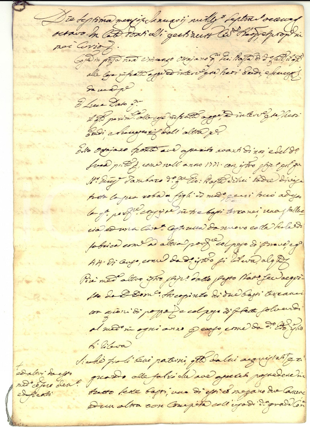 Documento originale, autentico 1788 NAPOLI Prestito di Luca DATO a Vincenzo OTTAJANO per dote della figlia 1