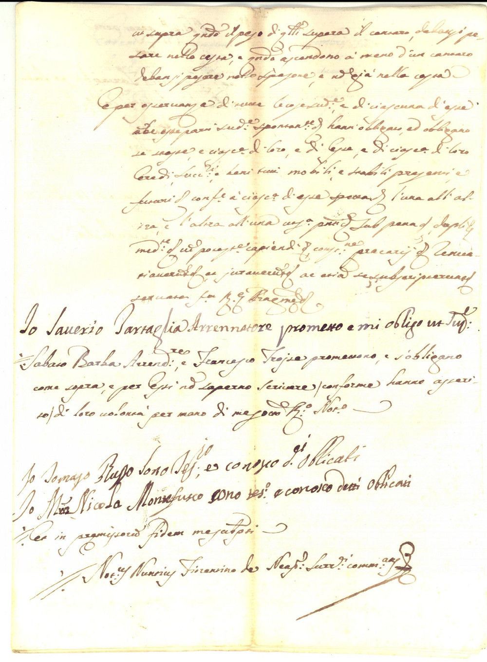 Documento originale, autentico 1749 SORRENTO NA Contratto Francesco TROISE per fornitura pesci di sciabica 1