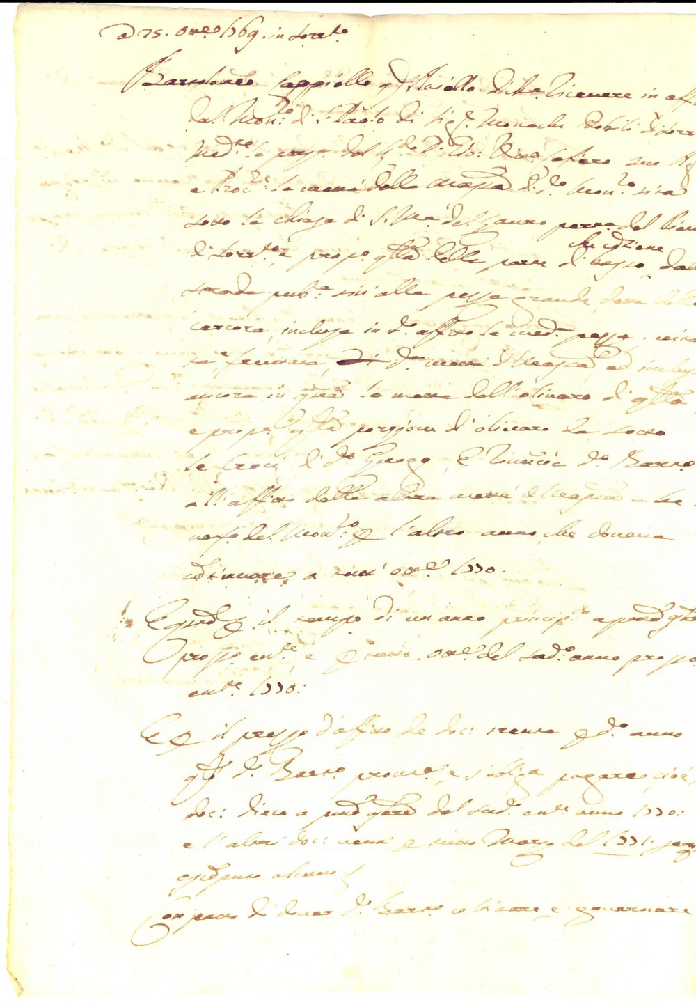 Documento originale, autentico 1769 SORRENTO NA Bartolomeo CAPPIELLO affitta terra da Monastero SAN PAOLO 1