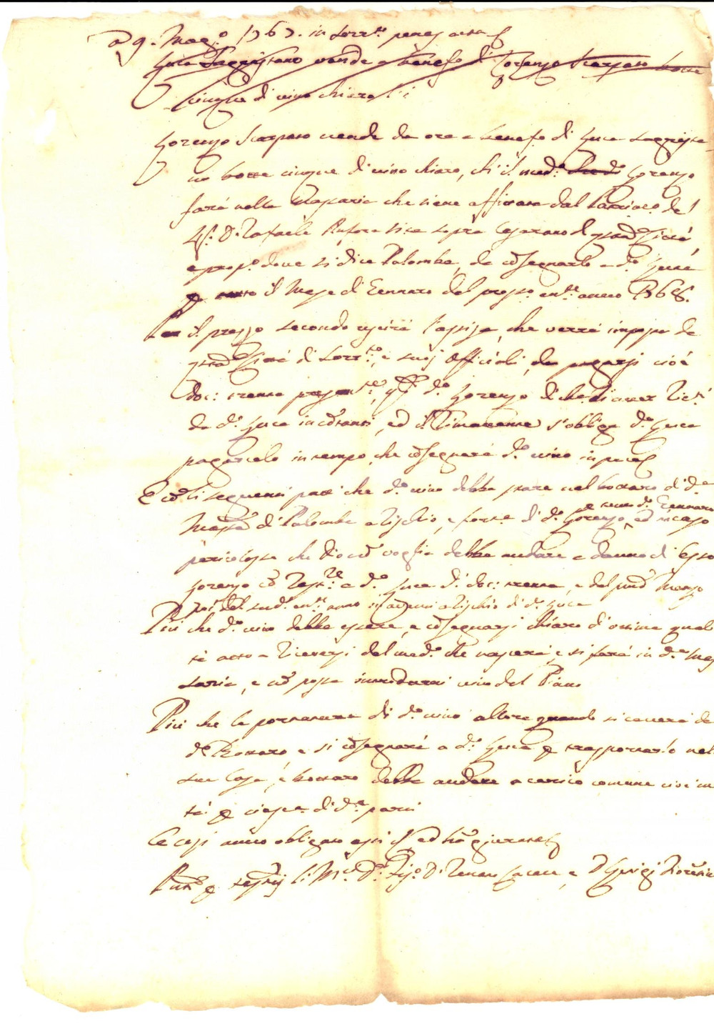 Documento originale, autentico 1767 SORRENTO NA Lorenzo SCARPATO vende botti vino chiaro a Luca SAGRISTANO 1