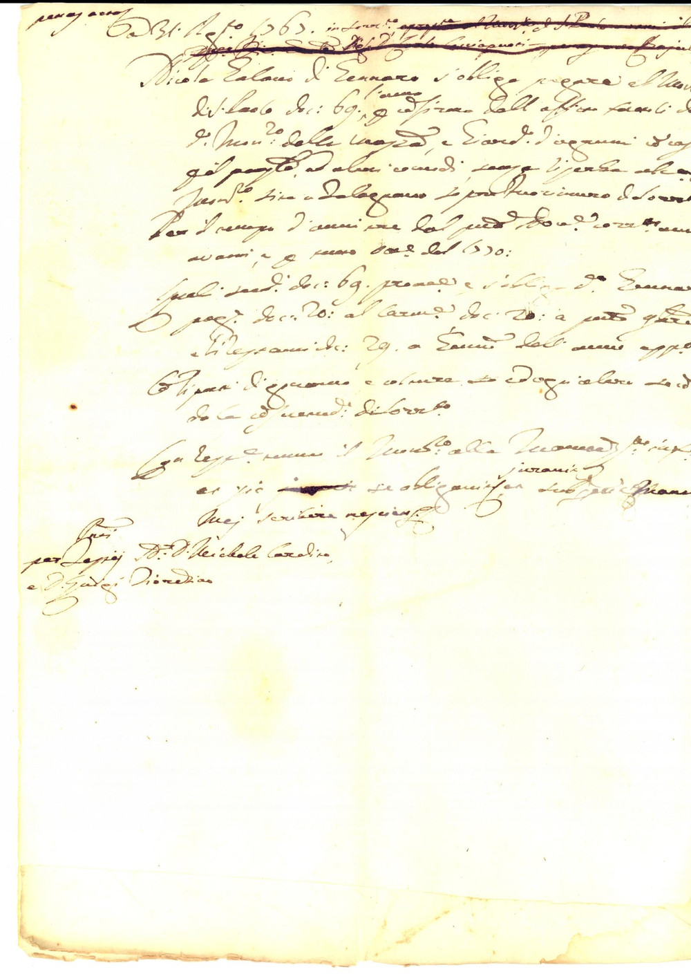 Documento originale, autentico 1767 SORRENTO NA Monastero di SAN PAOLO affitta agrumeto a Nicola GALANO 1
