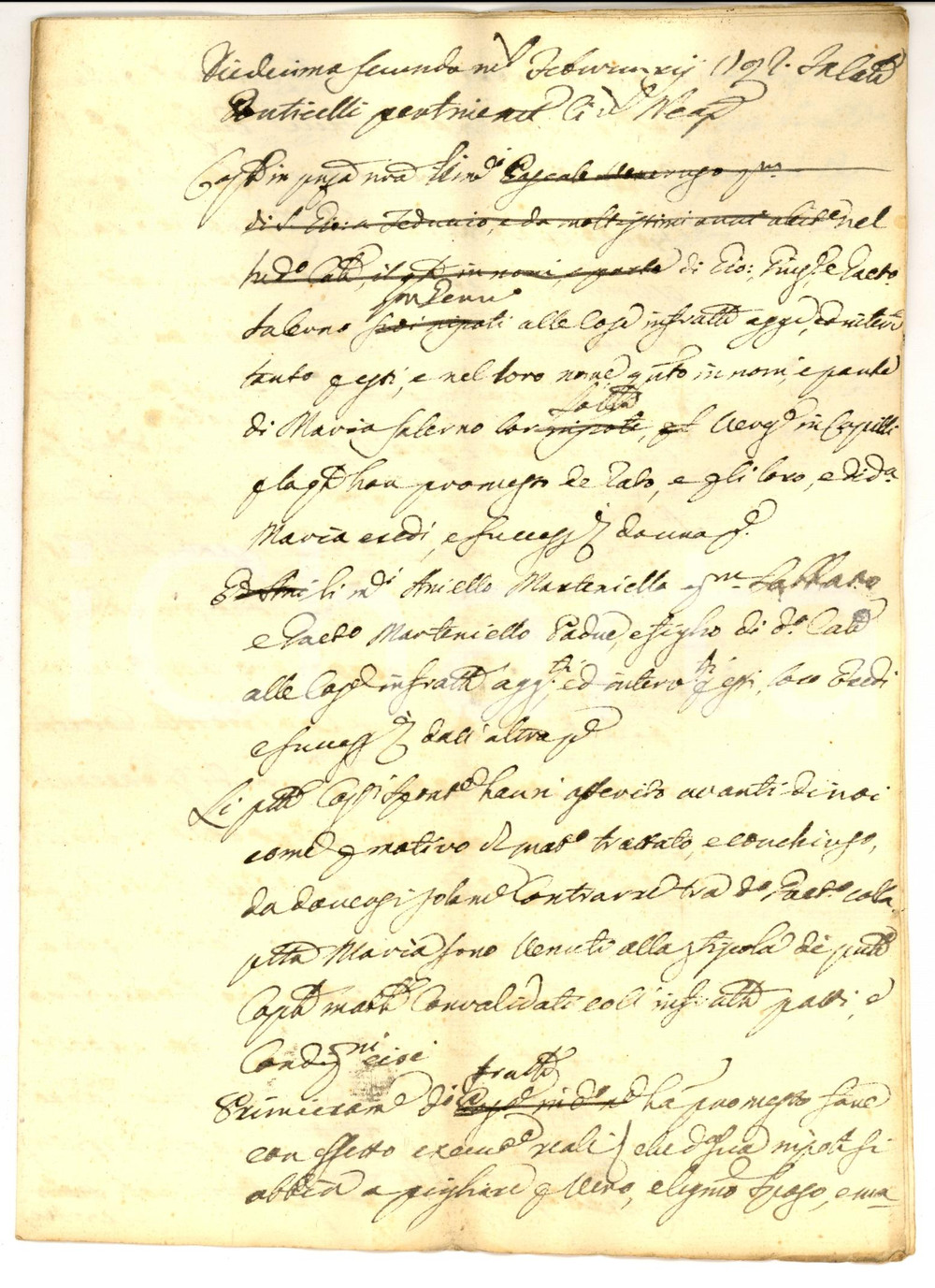 Documento originale, autentico 1792 NAPOLI PONTICELLI Contratto matrimonio Maria SALERNO e Gaetano MARTENIELLO 1